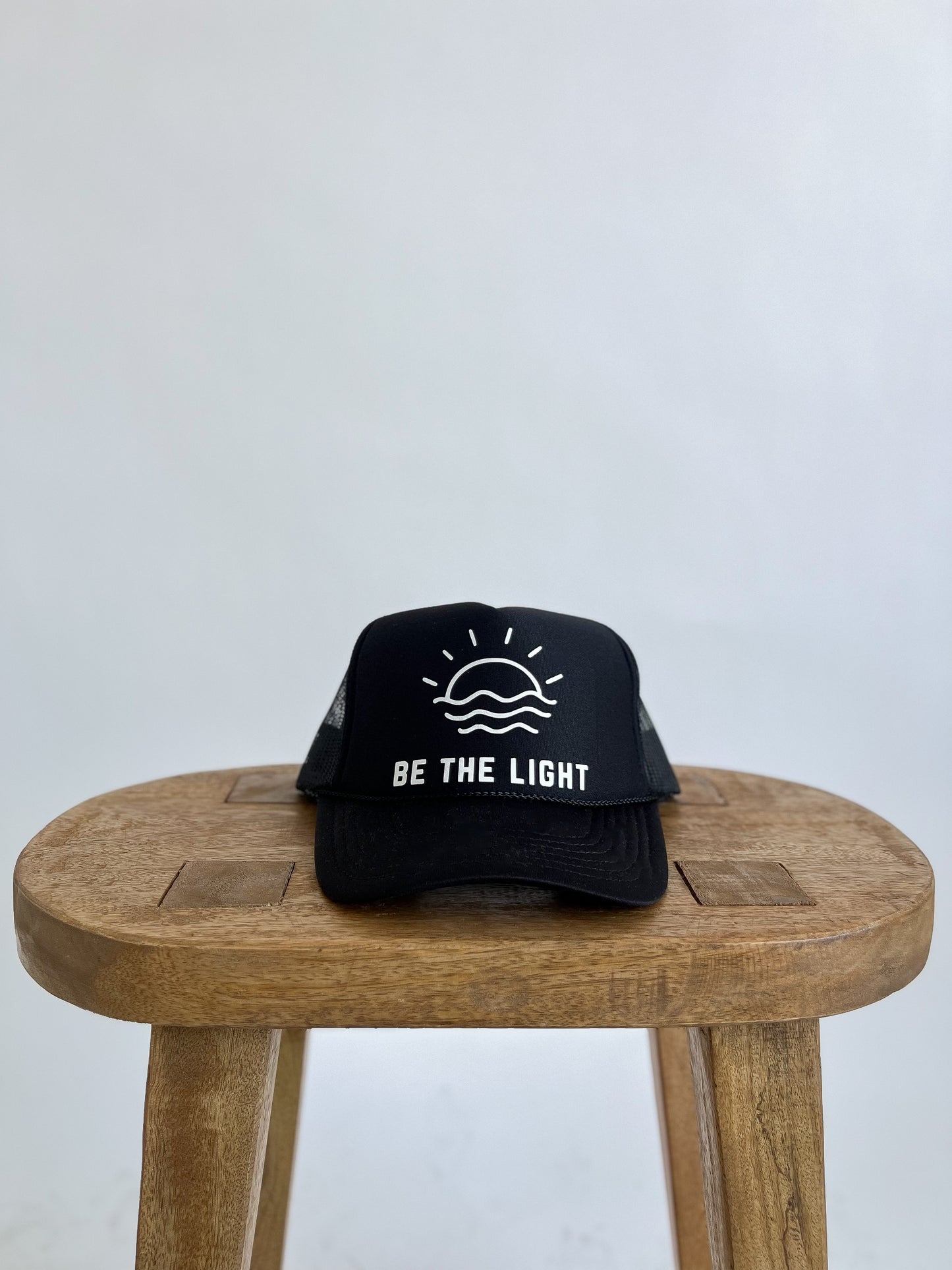 BE THE LIGHT TRUCKER HAT // BLACK