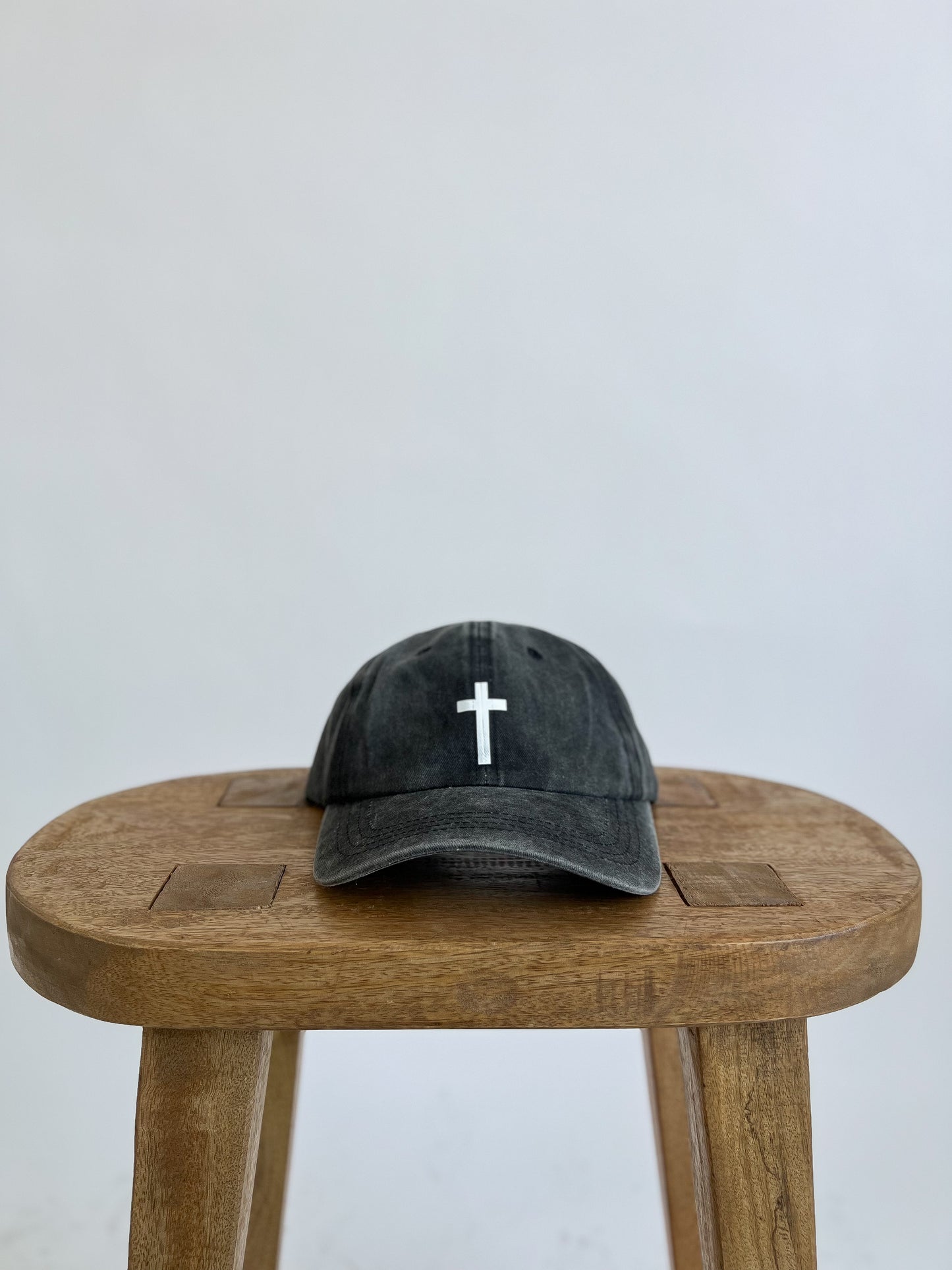 CROSS BASEBALL HAT // WASHED BLACK