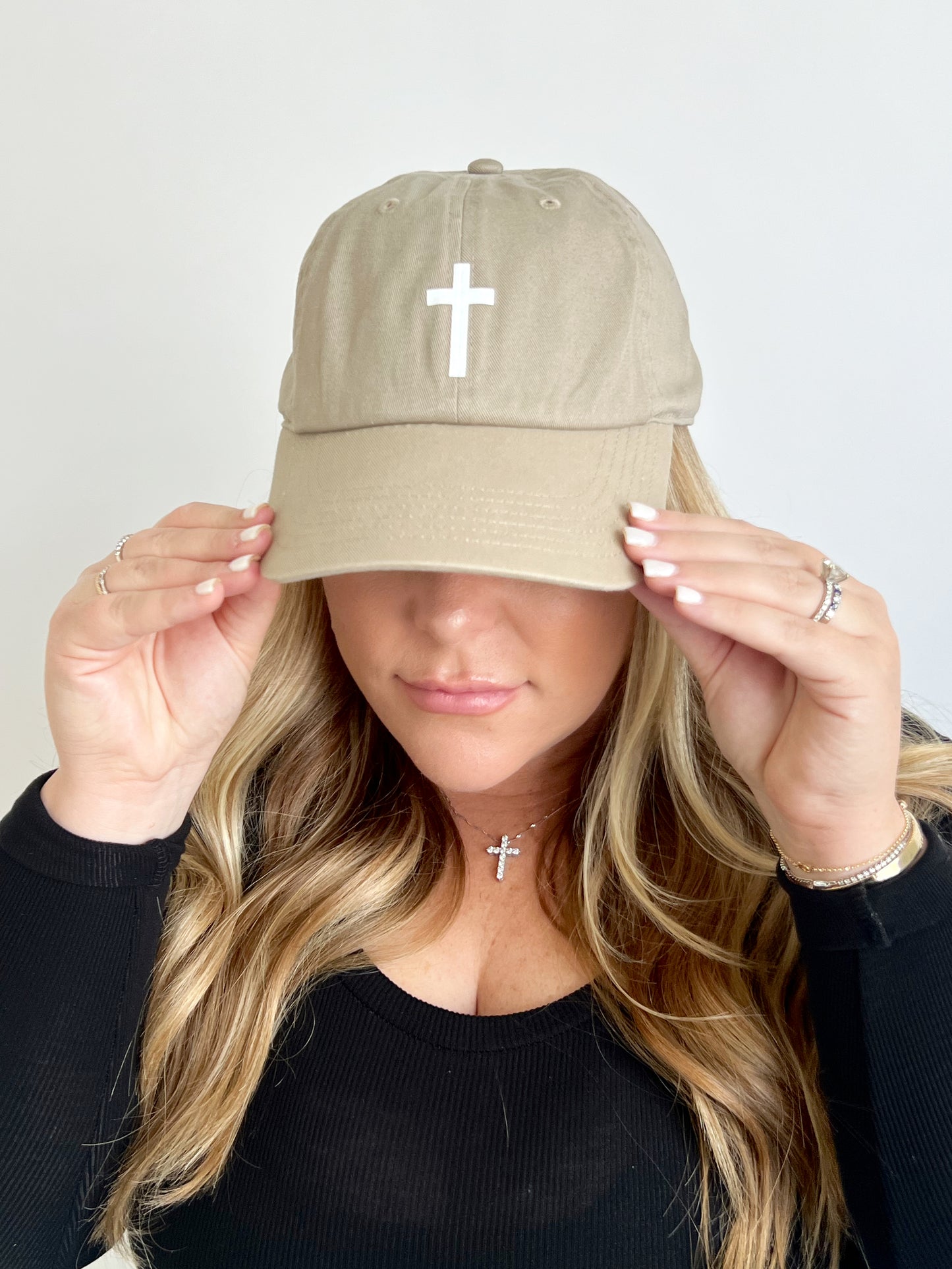 CROSS BASEBALL HAT // KHAKI