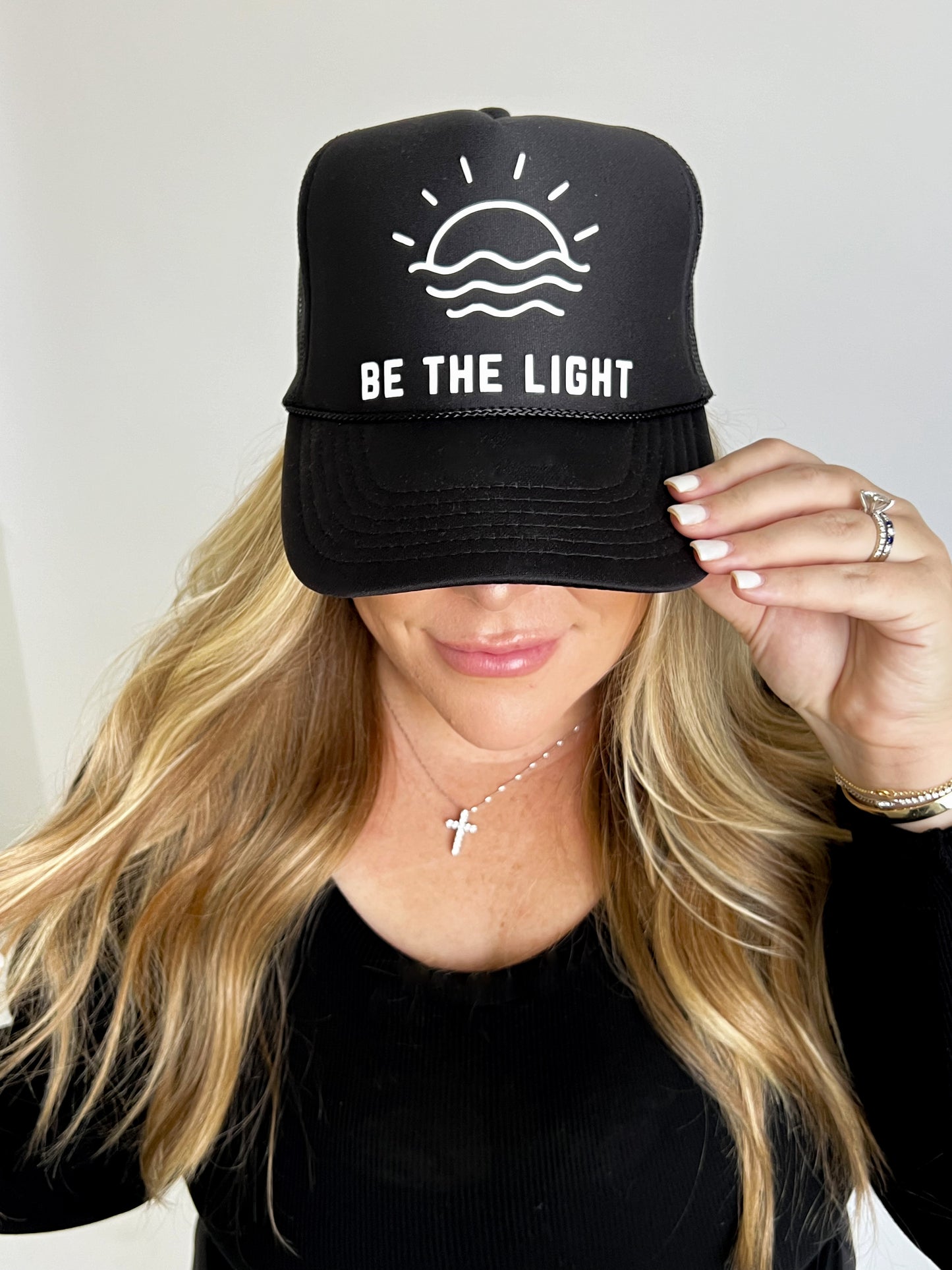BE THE LIGHT TRUCKER HAT // BLACK