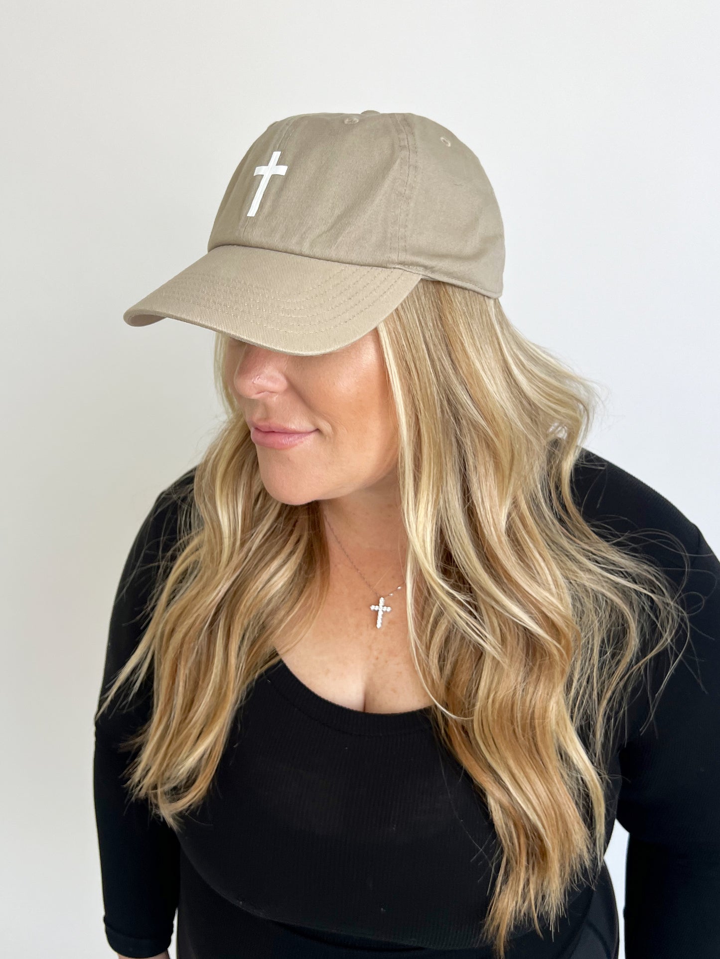 CROSS BASEBALL HAT // KHAKI