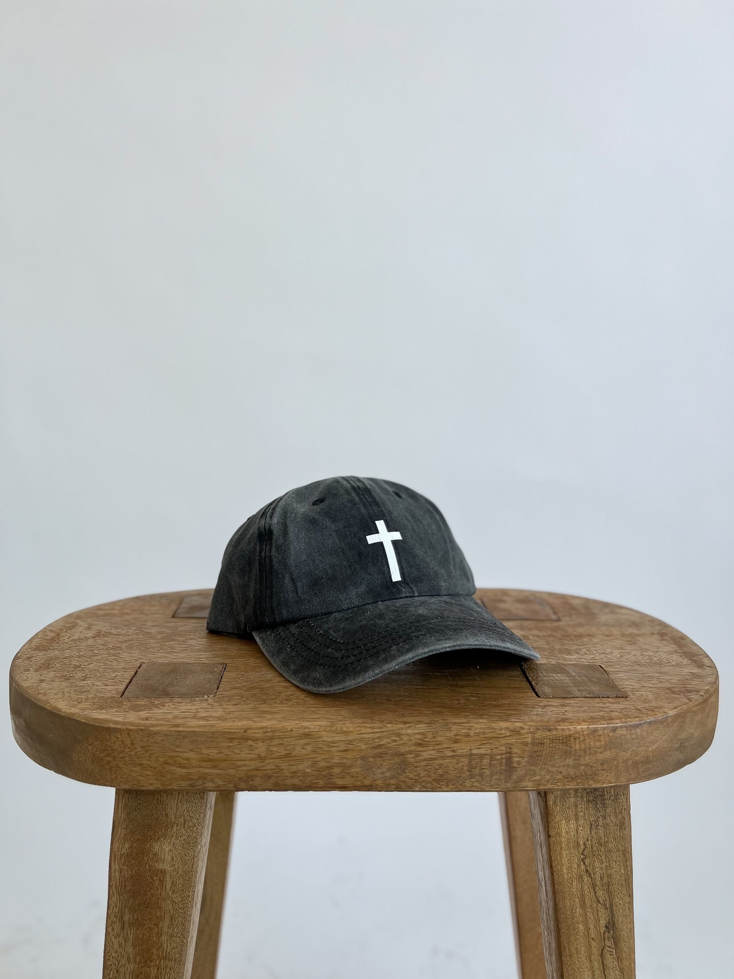 CROSS BASEBALL HAT // WASHED BLACK