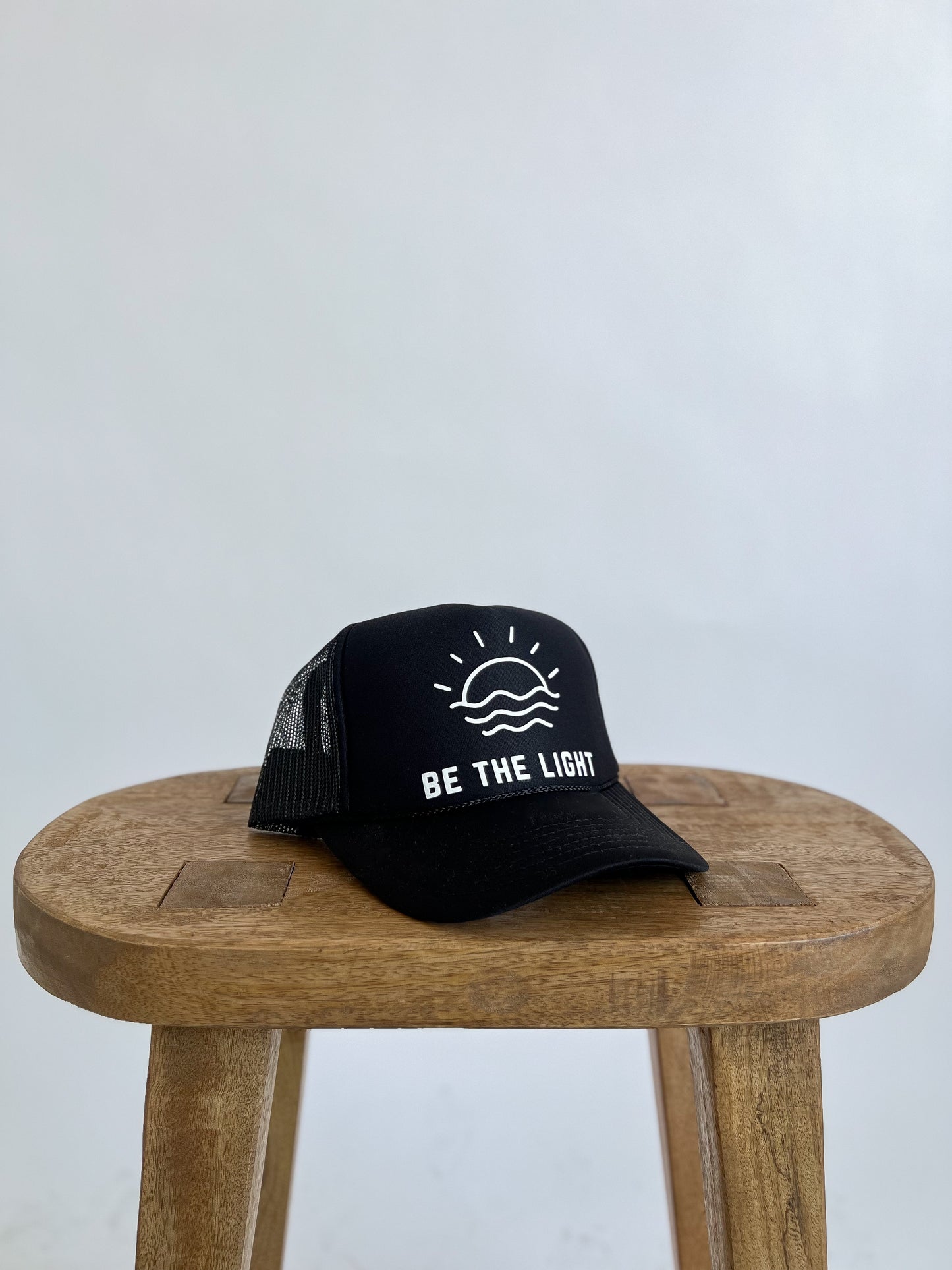 BE THE LIGHT TRUCKER HAT // BLACK