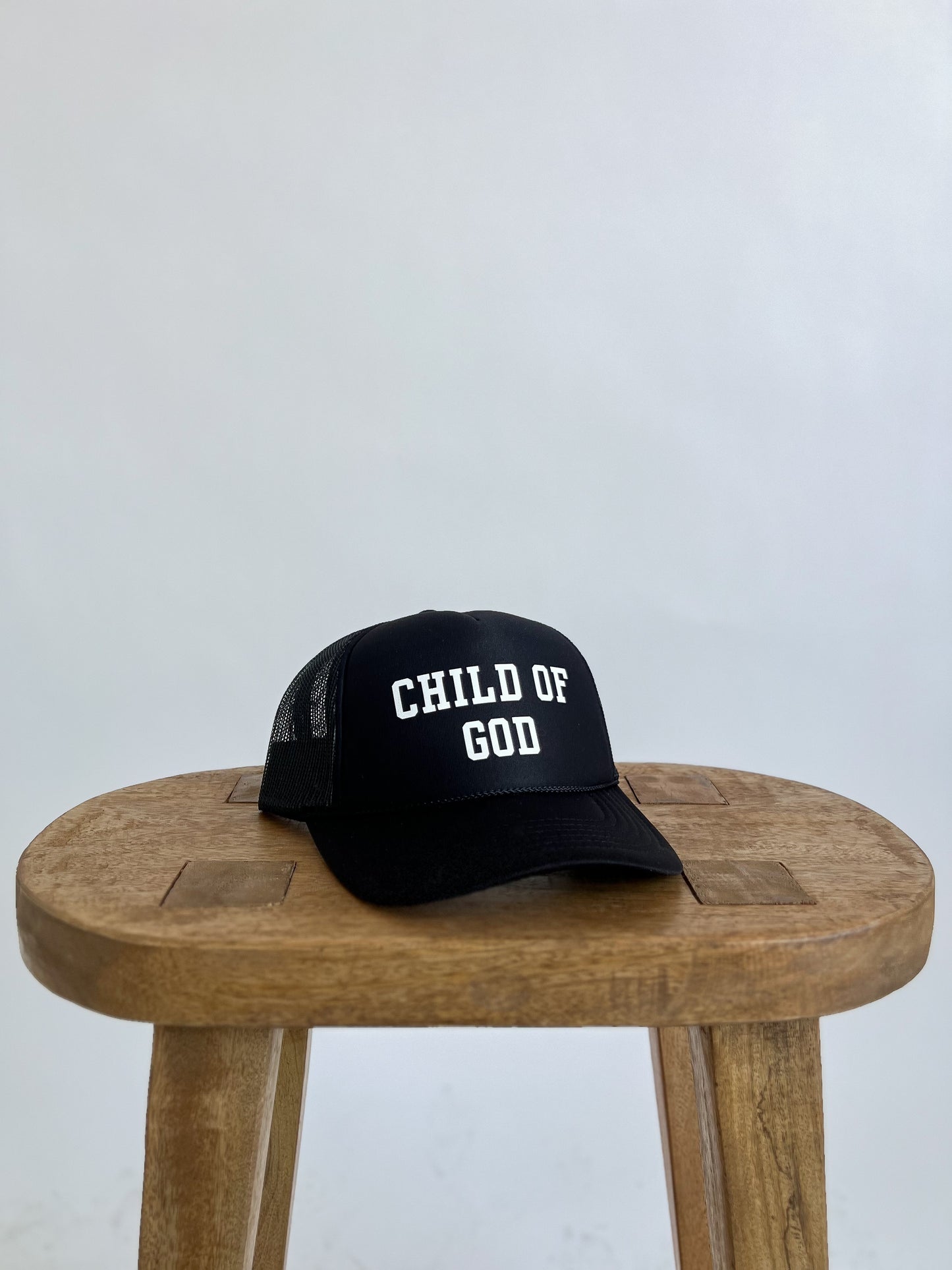 CHILD OF GOD TRUCKER HAT // BLACK