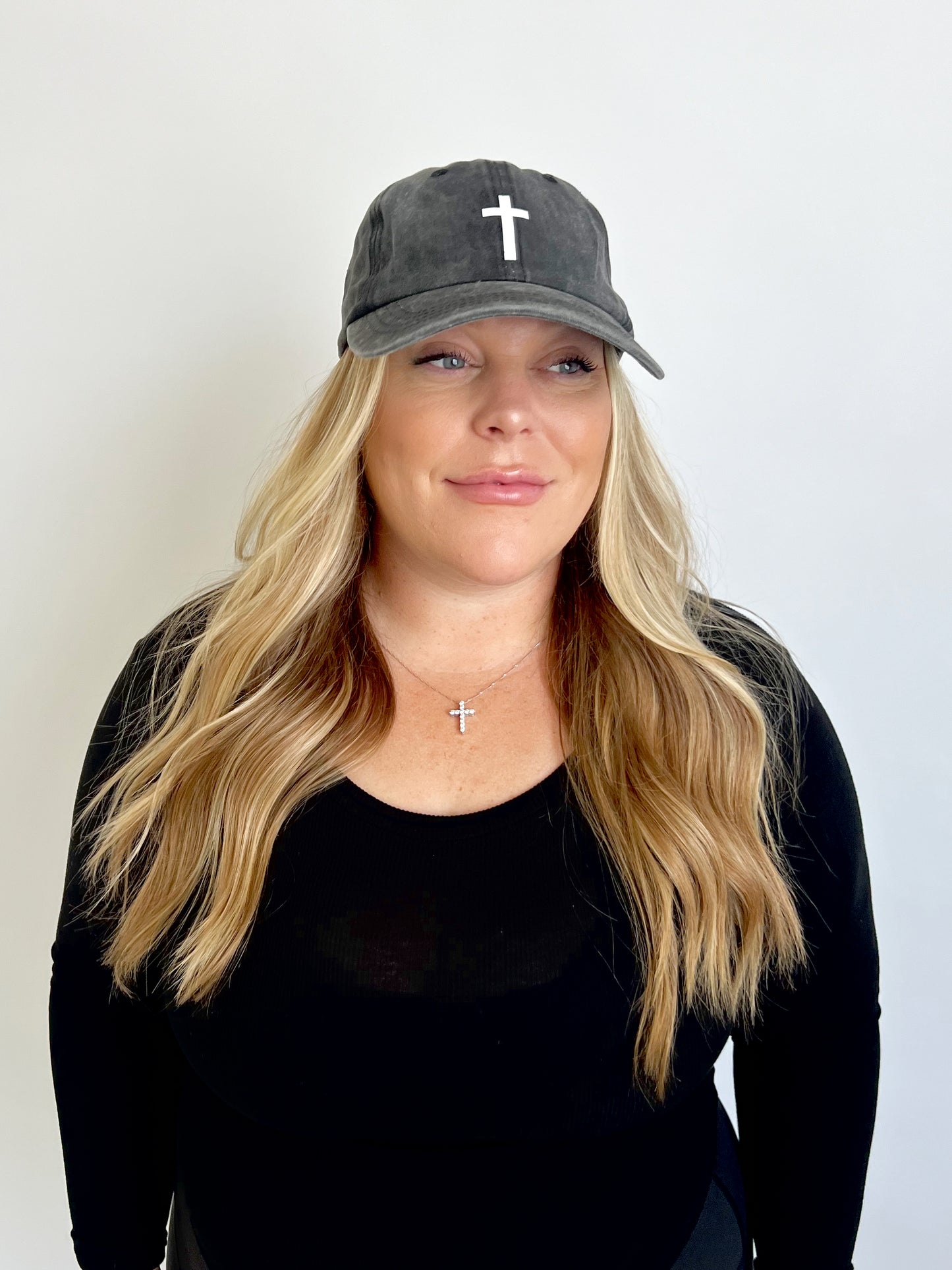 CROSS BASEBALL HAT // WASHED BLACK